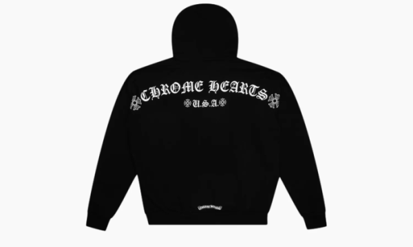 Chrome Hearts T Logo USA Shoulder Hoodie Black 