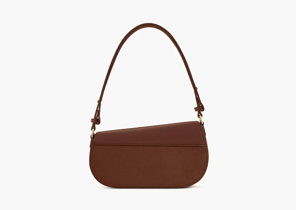 JW PEI Addisyn Faux Suede Panel Shoulder Bag Mocha Brown