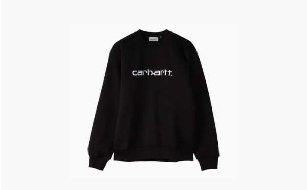 Carhartt WIP logo-embroidered cotton sweatshirt Black 