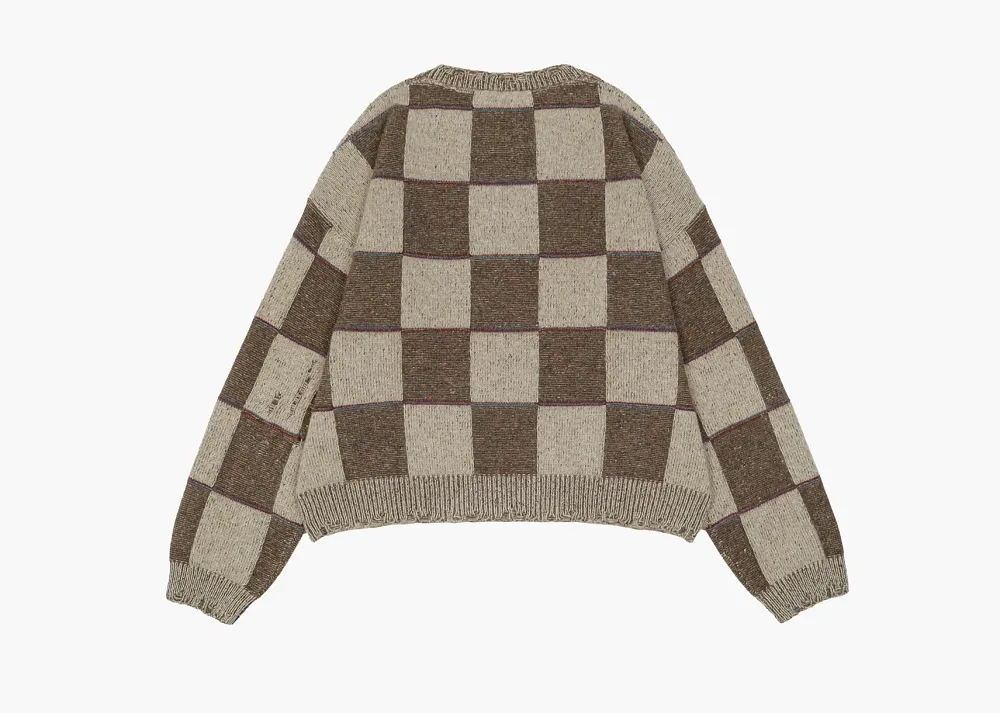 Enfants Riches Déprimés Check Crewneck Sweater Brown/Blue/Red