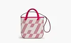 Hermes Cabas Canvas With Swift Calfskin Shoulder Bag Pink