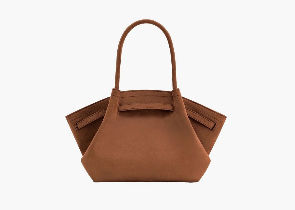 JW PEI Hana Medium Faux Suede Tote Bag Brown