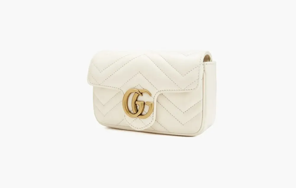 Gucci GG Marmont Matelasse Super Mini Bag White