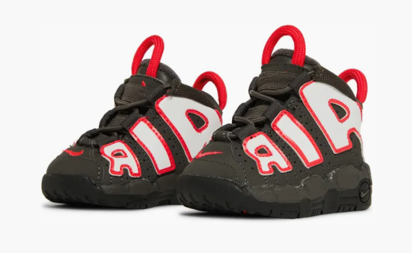 Nike Air More Uptempo TD "Medium Ash Siren Red White" 