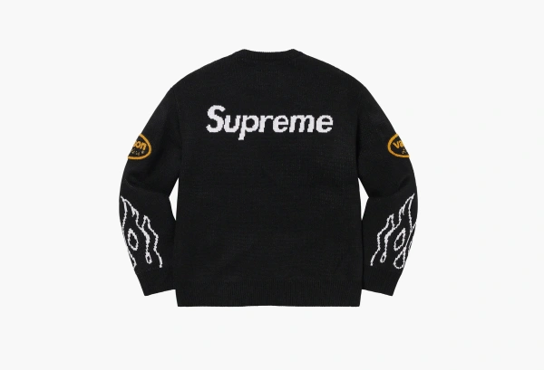 Supreme x Vanson Leathers Sweater Black  Supreme x Vanson Leathers Sweater Black