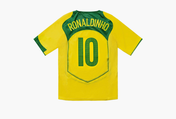 Nike Total 90 Brazil Ronaldinho 2004 Reissue Jersey Opti Yellow Apple Green 