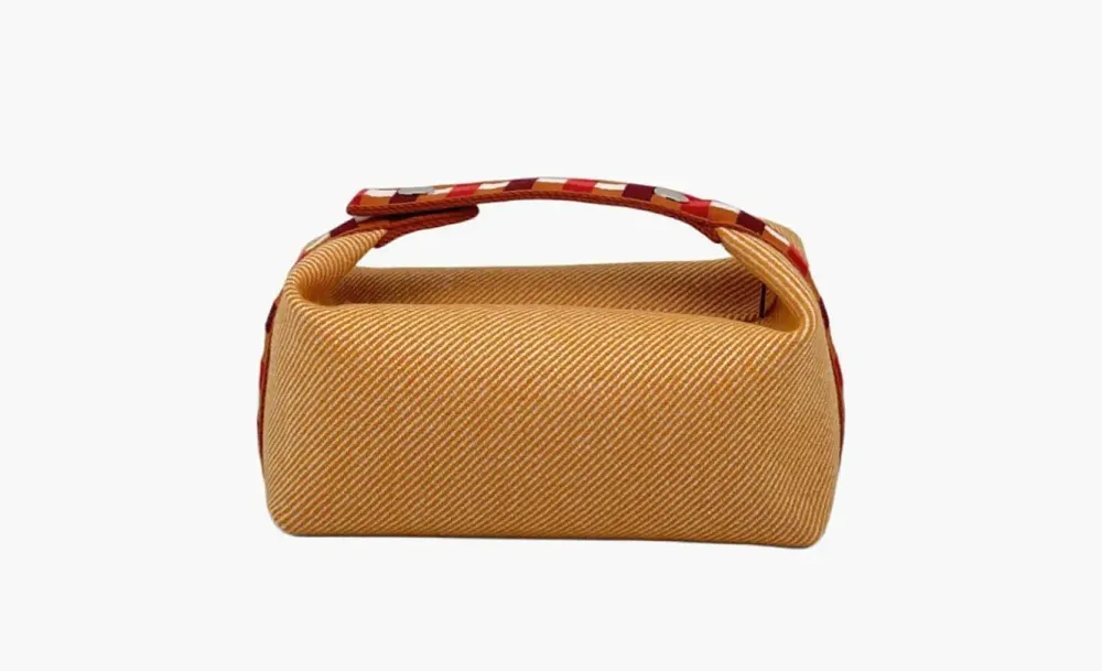 HERMES Canvas Toiletry Bag Regular Unisex Orange