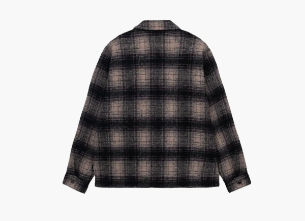 Stussy Wool Plaid Zip Shirt Lilac 