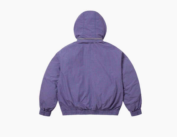 Supreme Leather Collar Utility Jacket Blue Plaid  Supreme Leather Collar Utility Jacket Blue Plaid
