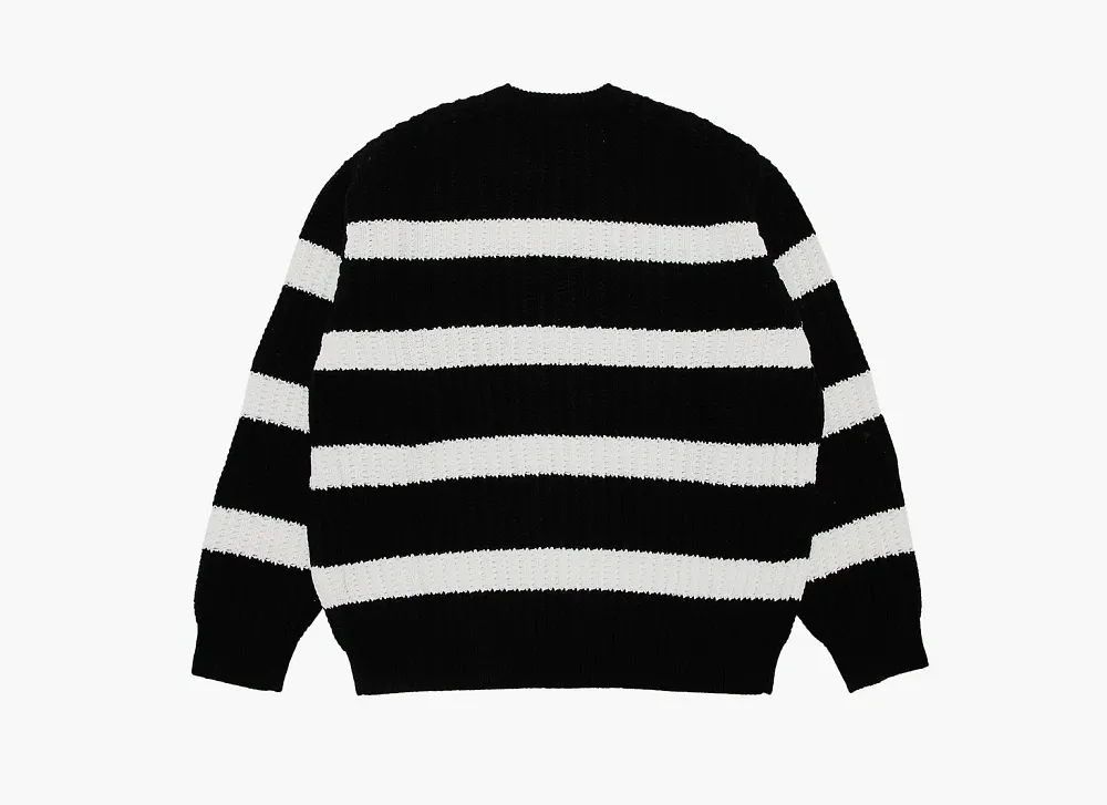 Supreme Loose Gauge Stripe Small Box Sweater Black