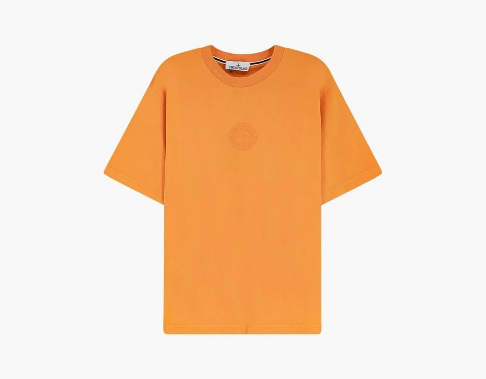 Stone Island Camo Compass Print T-Shirt Orange