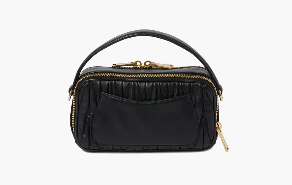 Miu Miu Matelassé Bandoliera Handbag Black