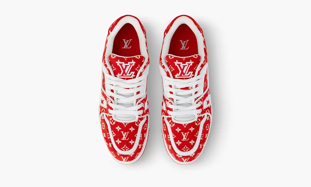 Louis Vuitton Trainer Red Monogram Textile