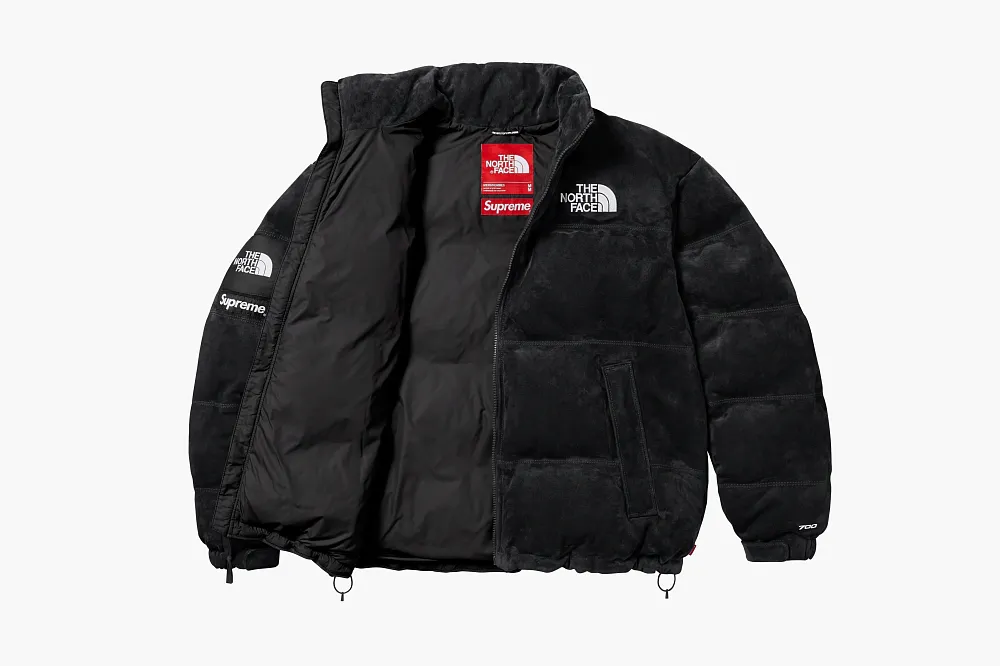 Supreme x The North Face Suede Nuptse Jacket Black
