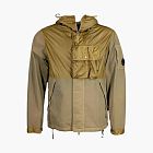 C.P. Company Flatt Nylon Mixed Hooded Jacket Beige