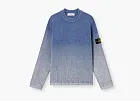 Stone Island Cotton Chenille Degrade Print Crewneck Jumper Avio Blue