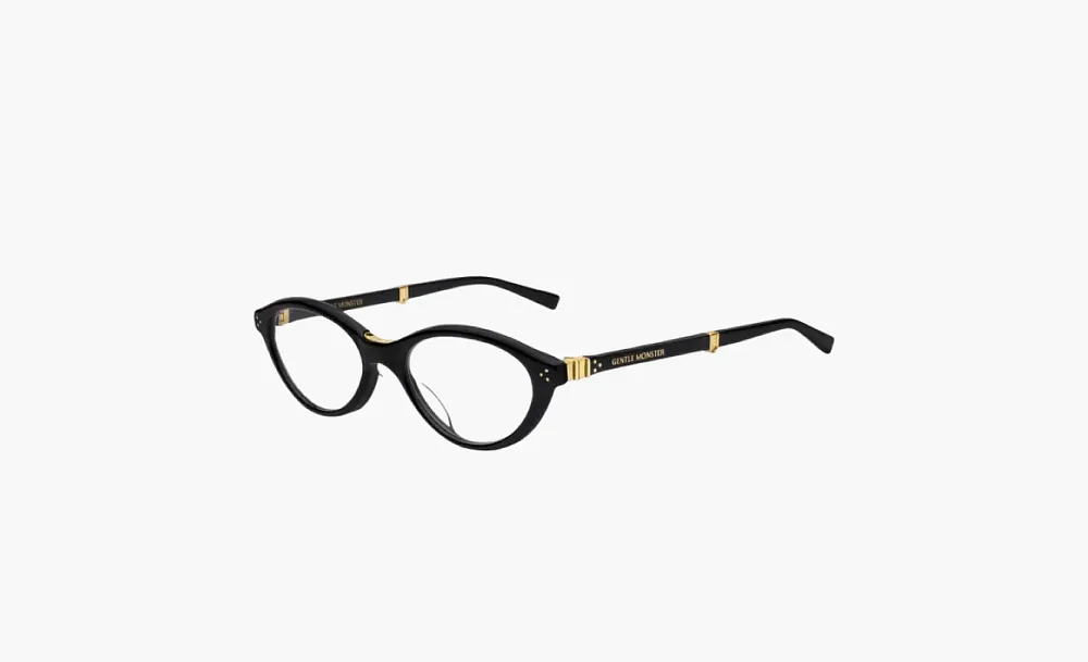 Gentle Monster TAKION 01 Round Eyeglasses Black Acetate Frame Clear Lens