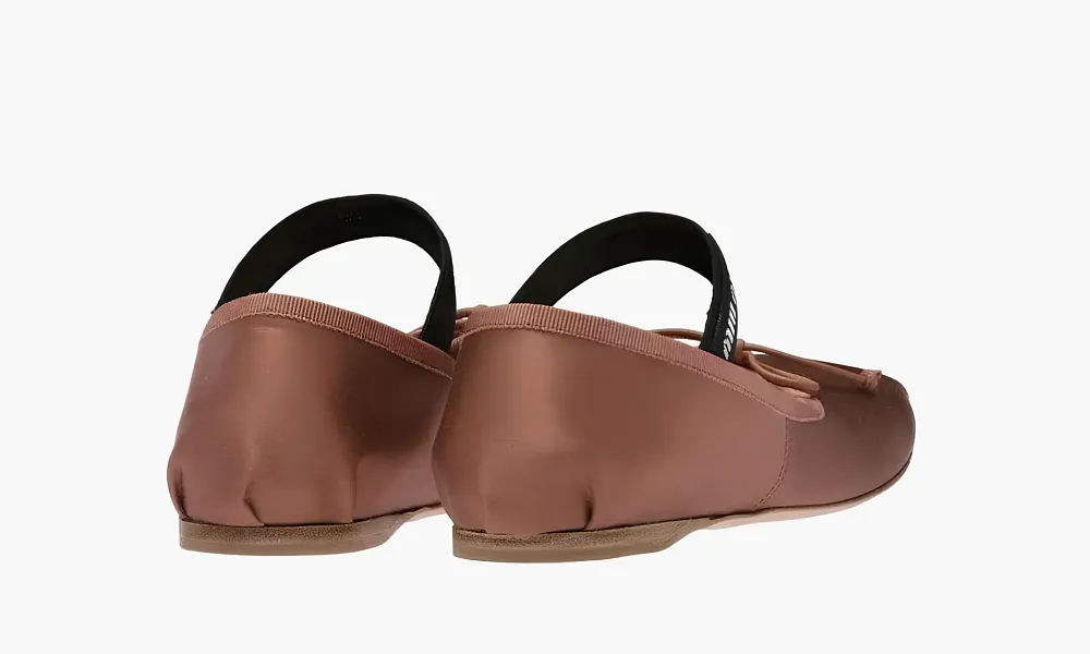 Miu Miu Satin Ballerinas Cocoa Brown