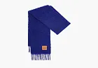 Loewe Scarf In Mohair And Wool Midnight Blue