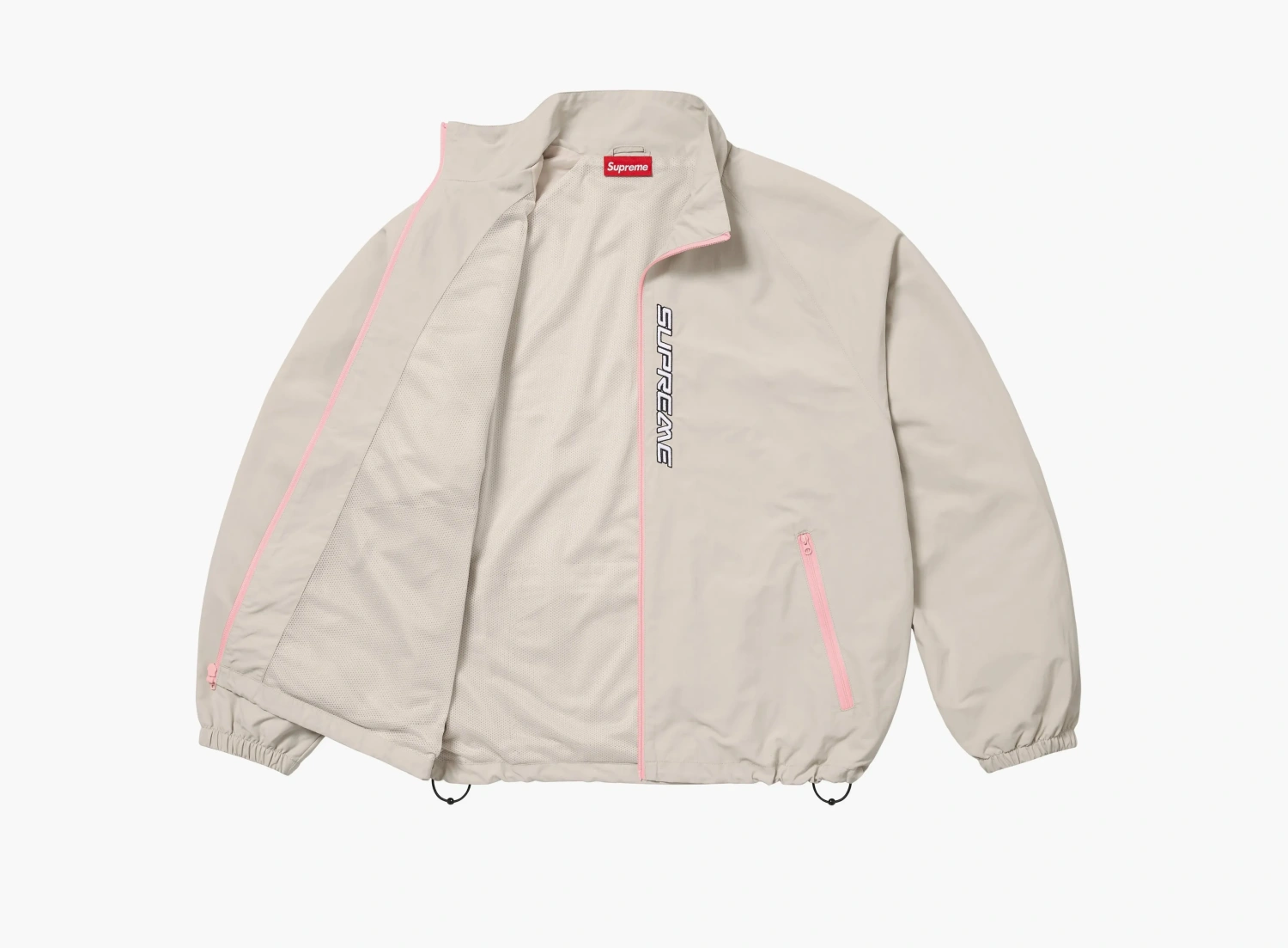 Supreme Contrast Zip Track Jacket Tan 