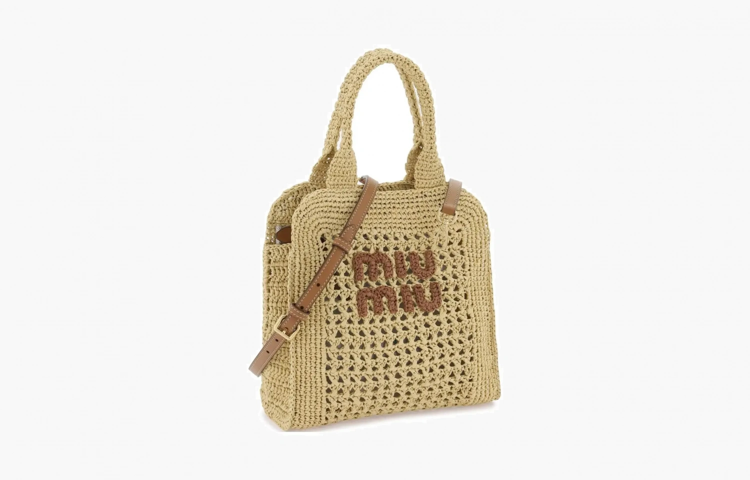 Miu Miu Raffia Tote Bag "Beige" 