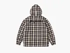 Supreme Lined Zip Up Hooded Flannel Shirt Light Tan