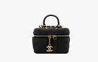 Chanel Small Vanity With Chain Leather Crossbody Bag Black