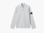 Stone Island Micro Stitch Soft Organic Cotton Long-Sleeve Polo Pearl Grey Melange 