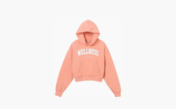 Sporty & Rich Wellness Ivy Cropped Hoodie Salmon/White 