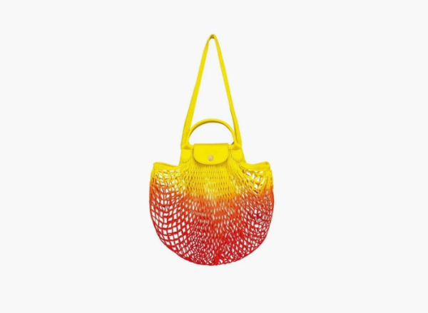 Longchamp Le Pliage Filet Top Handle Bag  Ombre Yellow/Orange 