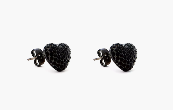 Marc Jacobs The Heart Balloon Pave Earrings Black Crystal 