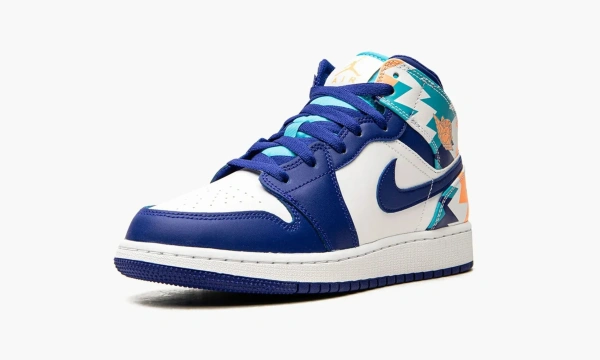 Air Jordan 1 Mid GS Geometric Print 