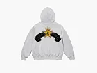 Supreme Crest Zip Up Hooded Sweatshirt Heather Grey