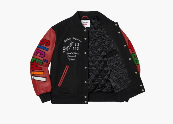 Supreme x WTAPS Varsity Jacket Black  Supreme x WTAPS Varsity Jacket Black