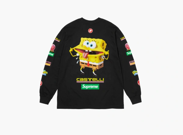 Supreme SpongeBob x Castelli Racing L/S Tee  Black 