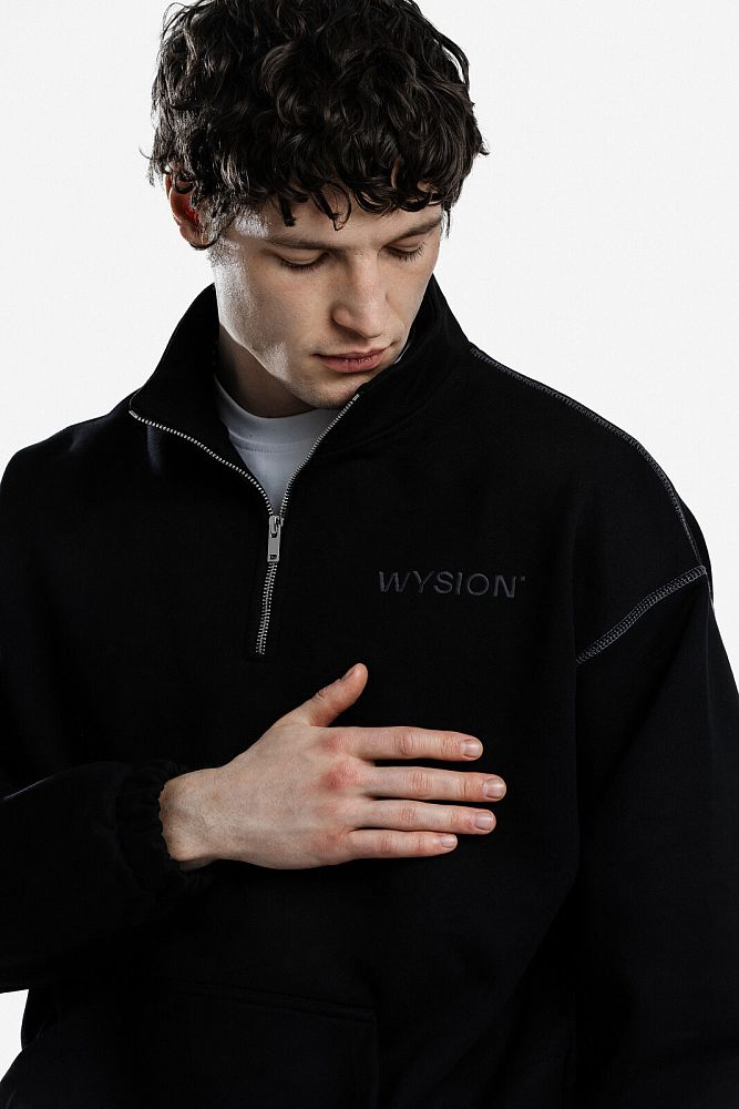 WYSION ZIP SWEATSHIRT ONYX BLACK