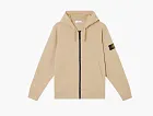 Stone Island Organic Cotton Fleece Zip-Up Hoodie Desert