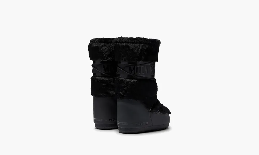 Moon Boot Icon Faux Fur Black