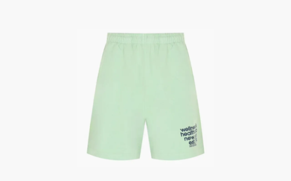 Sporty & Rich Logo-print Elasticated-waist Shorts Green 