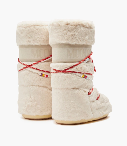 Moon Boot Icon Faux Fur Beads Cream 