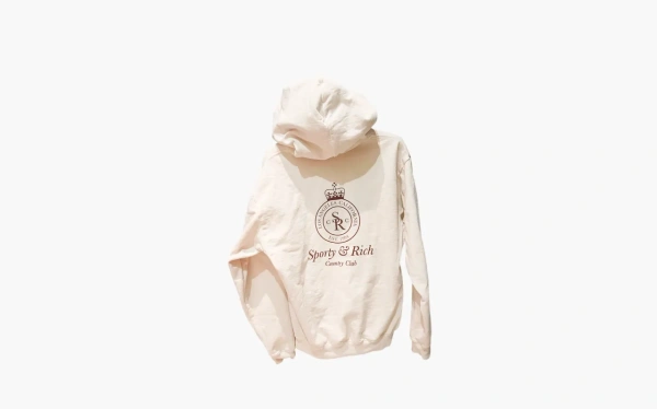 Sporty & Rich Logo cotton hoodie Beige 