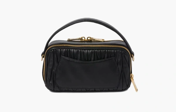 Miu Miu Matelassé Bandoliera Handbag Black 