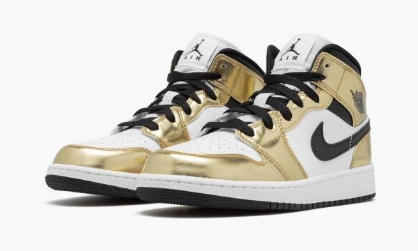 Air Jordan 1 Mid SE GS Metallic Gold 