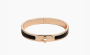 HERMES Enamel Rose Gold-Plated Metal Bangles "Black" 