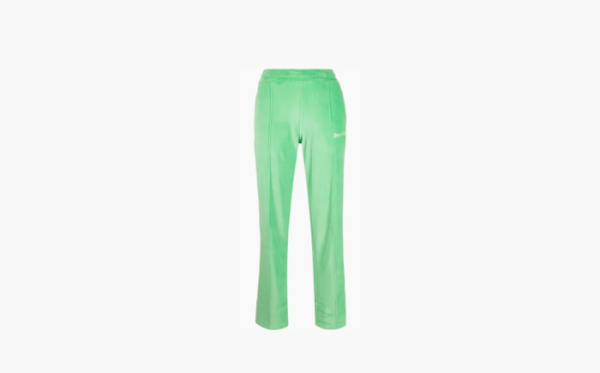 Sporty & Rich Italic Logo Embroidered Velour Track Pant WMNS Green/White 