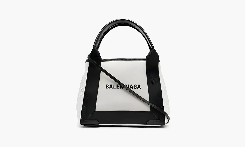 Balenciaga Cabas Handbag Ivory Black