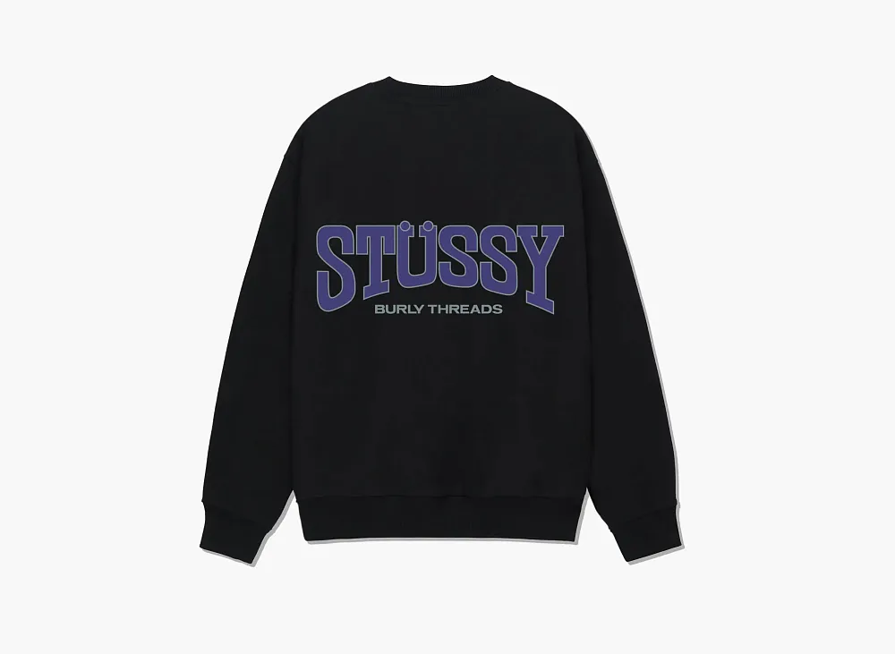Stussy Burly Threads Crew  Black