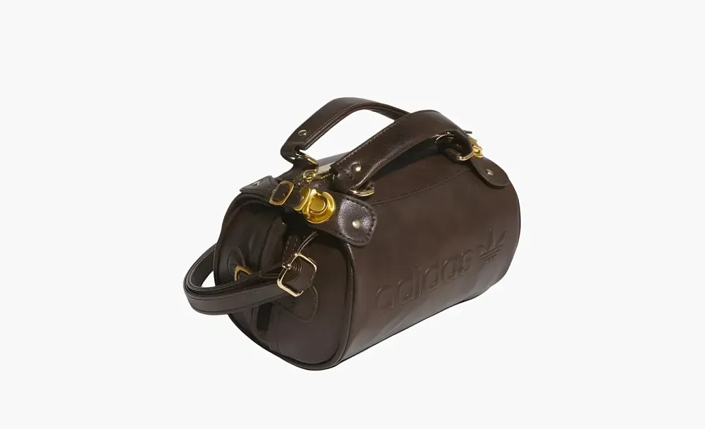 Adidas Polyurethane Pillow Bag Cylinder Bag Shoulder Brown