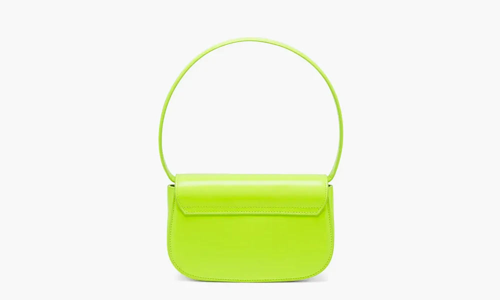 Diesel 1DR Shoulder Bag Neon Leather Yellow Fluo