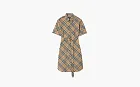 Burberry Check Cotton Shirt Dress Khaki
